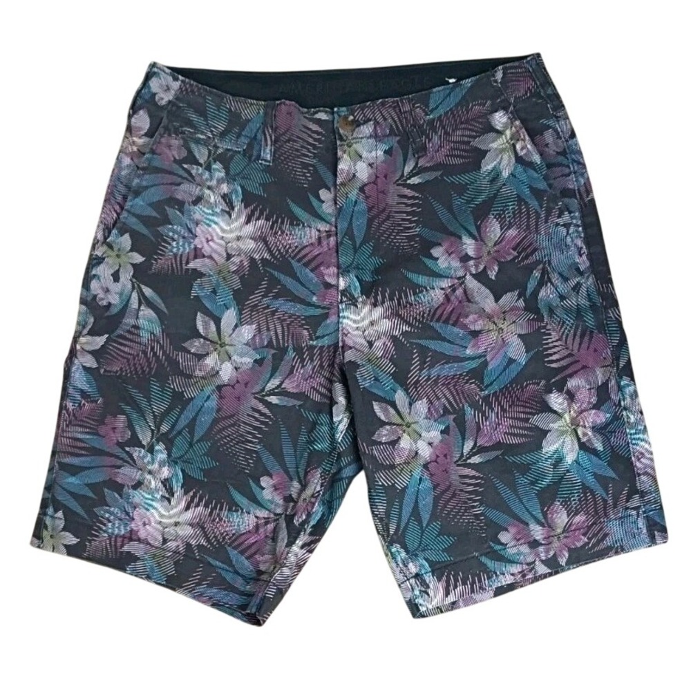 American Eagle Men's Next Level Flex Floral Classic Shorts Size 33 NWT Pockets